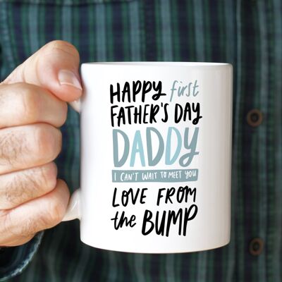 Tasse en céramique 11 oz Happy Father's Day From The Bump - Cadeau papa-à-être