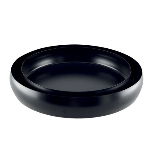 PLATEAUX RONDS NOIR MAT - SET DE 2 - 26CM-36CM