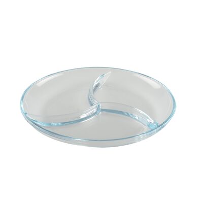 DISH 3 COMPARTMENTS ROUND IN GLASS