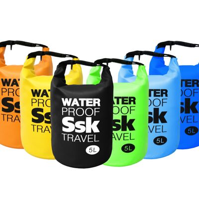 Wasserdichte Tasche / Rucksack zur Aufbewahrung Ihrer Gegenstände Wasserdicht Ideal zum Wandern, Angeln, Segeln, Klettern, Surfen, Paddeln (5 LITER)