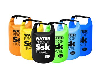 Sac / sac à dos étanche pour ranger vos objets Résistant à l'eau Idéal pour le trekking, la pêche, la voile, l'escalade, le surf, le paddle surf, (5 LITRES) 1