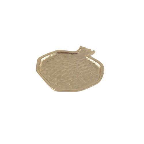 DESSOUS DE VERRE DORE FORME GRENADE 10X10X1CM