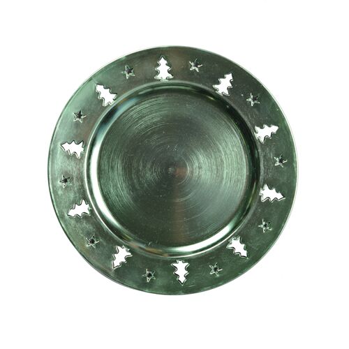 DESSOUS D'ASSIETTE VERT BRILLANT DECOR SAPIN