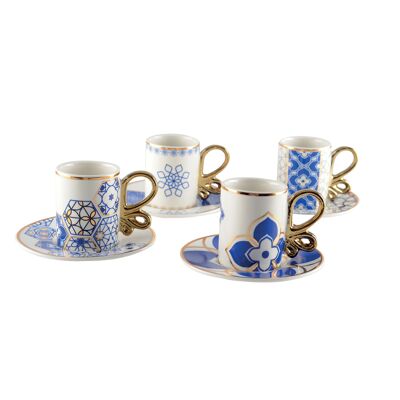 SET OF 4 COFFEE CUPS AND SAUCER EMPIRE