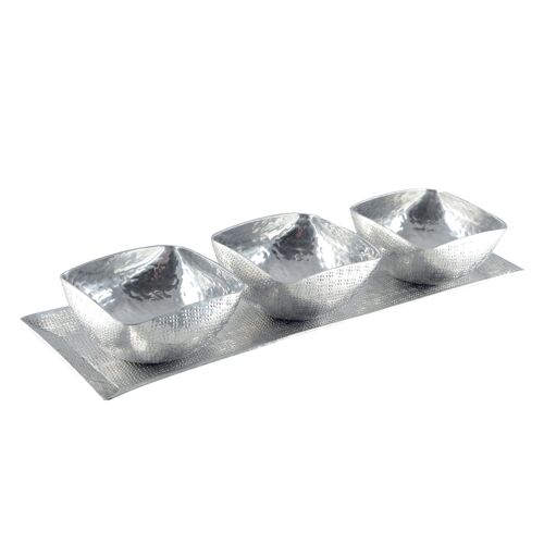 SET 3 COUPELLES SUR PLATEAU EN ALUMINIUM