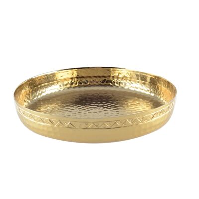 GOLD ROUND TRAY 30.5CM