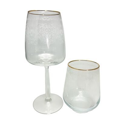 VERRES A VIN ARABESQUE - LOT DE 6