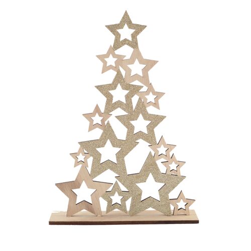 SAPIN DE NOËL DECORATION EN BOIS H.35.5CM