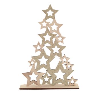 SAPIN DE NOËL DECORATION EN BOIS H.35.5CM 1