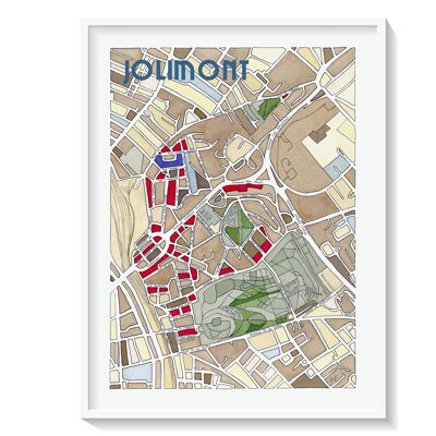 AFFICHE Illustration du Plan du Quartier quartier JOLIMONT, TOULOUSE