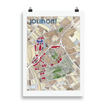 AFFICHE Illustration du Plan du Quartier quartier JOLIMONT, TOULOUSE 5