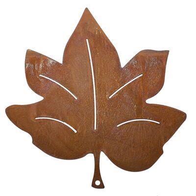 Patina maple leaf - metal decoration for hanging for the fall