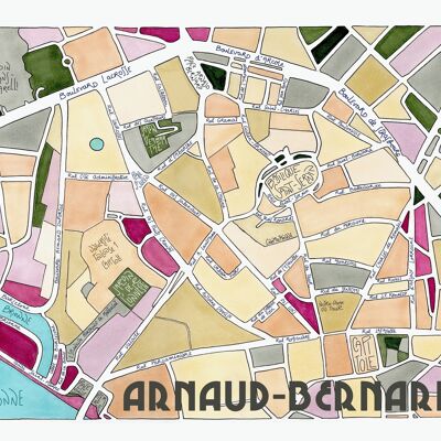 Póster Ilustración del plan de barrio ARNAUD BERNARD, en TOULOUSE