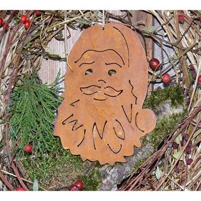 Rusty Santa Claus - decoración de metal para colgar