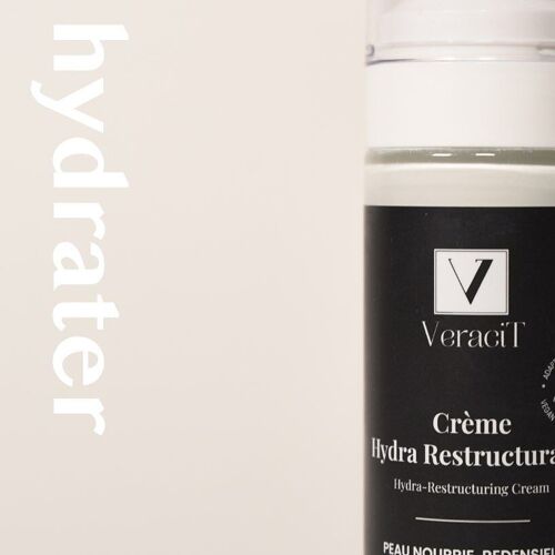Crème Hydra-Restructurante_ Hydratation du Visage _ Crème hydratante repulpante rechargeable, d'origine naturelle, 50mL