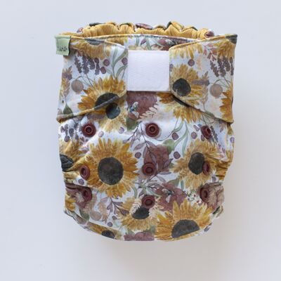 Modern cloth nappy Narrow Velcro V2 - Sunflowers Olivia diapers