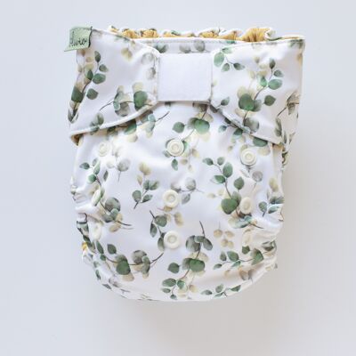 Modern cloth nappy Narrow Velcro V2 - Simply leaf Olivia diapers