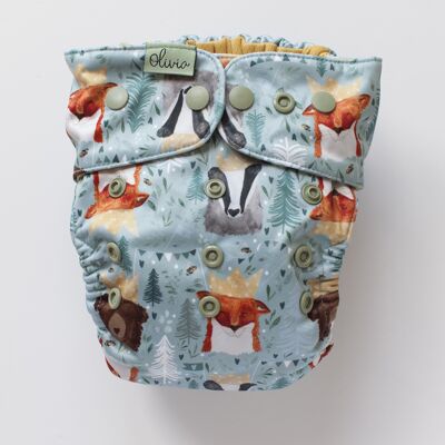 Modern cloth nappy Narrow Snaps V2 - Forest kings Olivia diapers