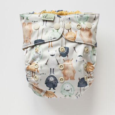 Modern cloth nappy Narrow Snaps V2 - Crumpets Olivia diapers