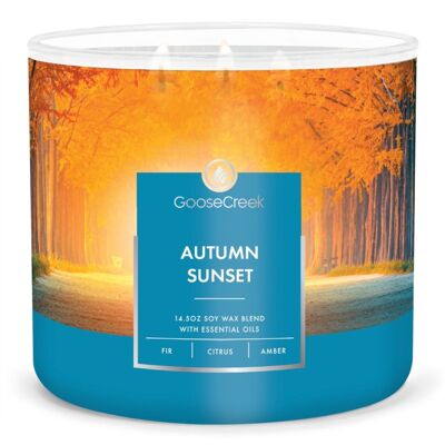 Vela Autumn Sunset Goose Creek® 411 gramos colección 3 mechas