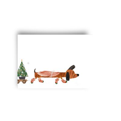 postcard - december - 'christmas dog'