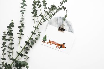 carte postale - décembre - 'chien de noël' 2
