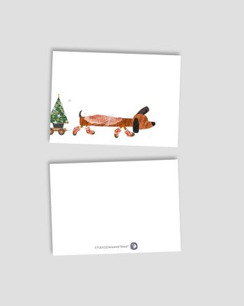 carte postale - décembre - 'chien de noël' 4