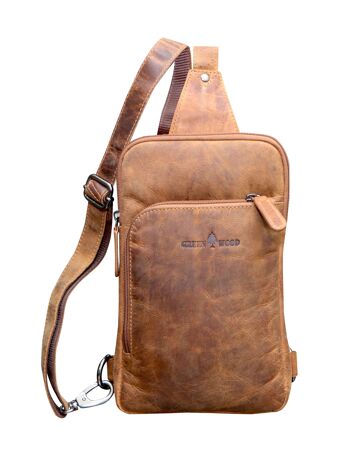 Alex sac à dos sac à bandoulière femme cuir vélo sac à dos homme - Camel 1