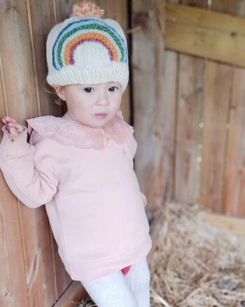 Bonnet arc-en-ciel tricoté bébé 6-12 mois 11