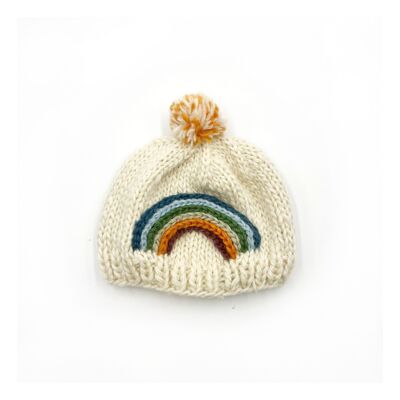Cappello arcobaleno lavorato a maglia per bebè 6-12 mesi
