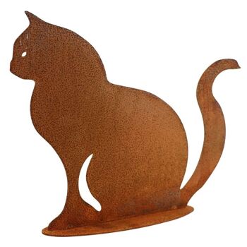 Chat décoratif rouille "Cleo" | sur plaque de sol | Décoration de jardin figurine décorative vintage en métal 6