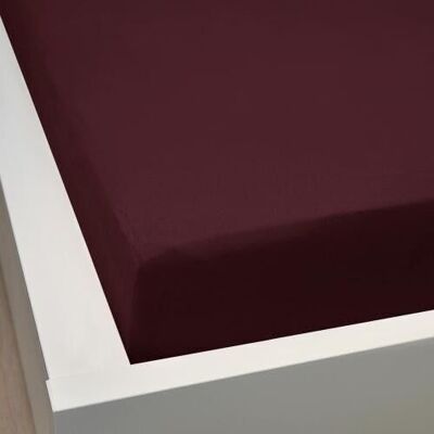 DRAP HOUSSE AUBERGINE - 57 fils/cm2 160x200 cm