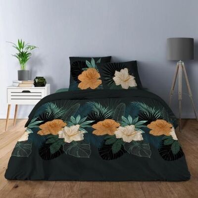 3-PIECE SET HIBISCUS DUVET COVER 220x240 cm