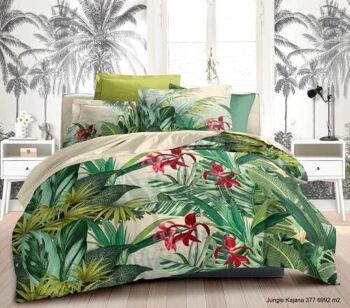 PARURE 3 PIECES HOUSSE DE COUETTE JUNGLE KAJANA 220x240 cm