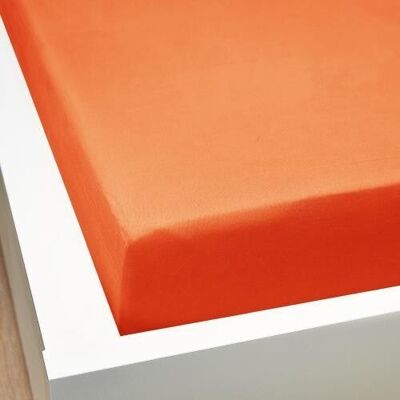 DRAP HOUSSE ORANGE - 57 fils/cm2 90x190 cm