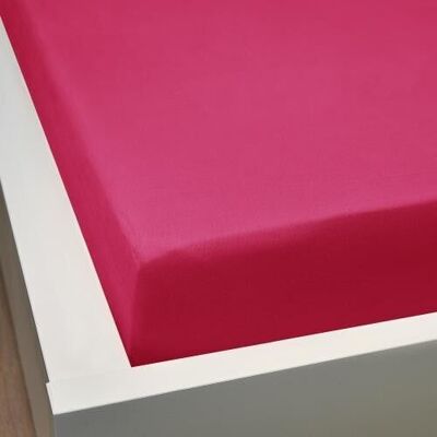 FUSHIA FITTED SHEET - 57 threads/cm2 140x190 cm