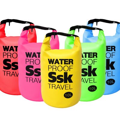 Wasserdichte Tasche / Rucksack zur Aufbewahrung Ihrer Gegenstände Wasserdicht Ideal für Trekking, Angeln, Segeln, Klettern, Surfen, Paddeln, verschiedene Größen und Farben (10 Liter)