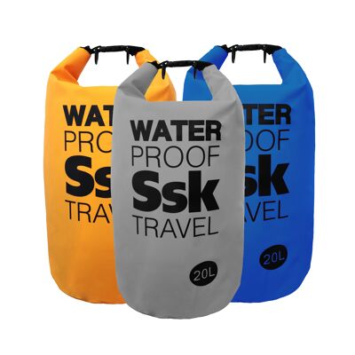 Bolsa/Mochila estanca Waterproof para almacenar Tus Objetos Resistente al Agua Ideal para Trekking, Pesca, navegación, Escalada, Surf, pádel Surf, (20 LITROS)