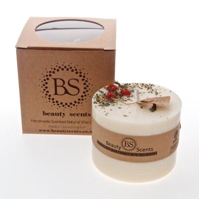 Large Pepperint Scented Soy Candle With Red Berries box of 6