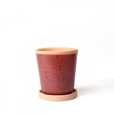 Speckled flower pot S red