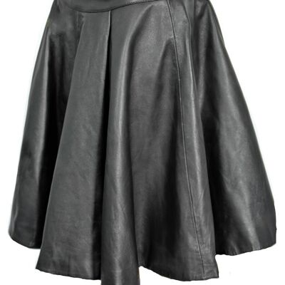 A-style leather skirt GENUINE LEATHER as bell skirt Pompöös