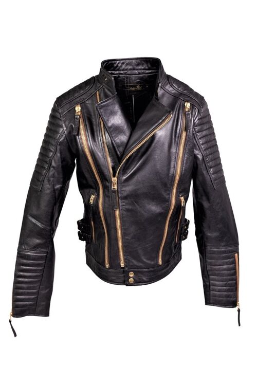 Bikerjacke-Lederjacke aus ECHT-Leder Pompöös