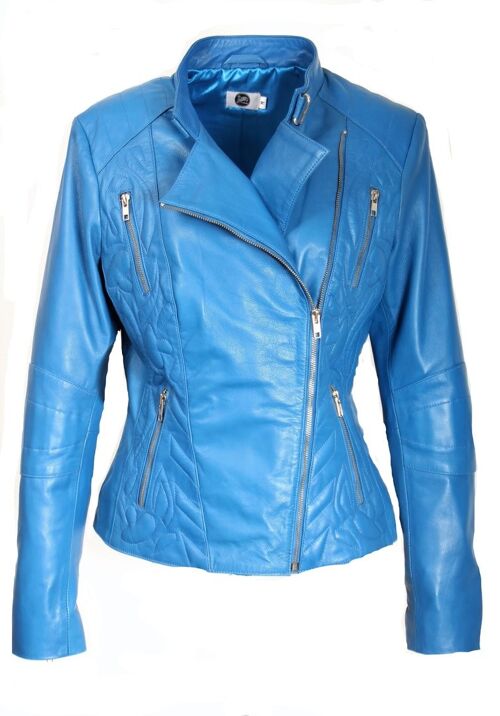 Elegante Lederjacke ECHT-LEDER Design Sylt blau