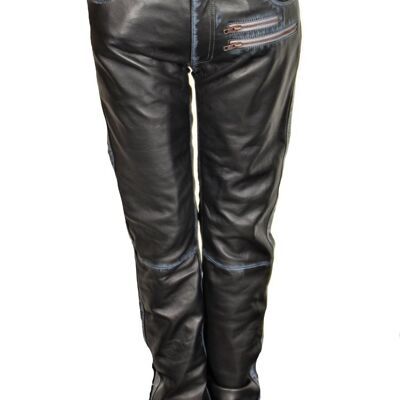Leather designer jeans in GENUINE leather in USED LOOK