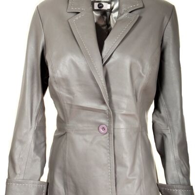 Blazer en cuir de style business noble gris