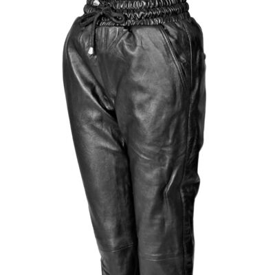 Pantalon de jogging en cuir CUIR GENUINE en noir