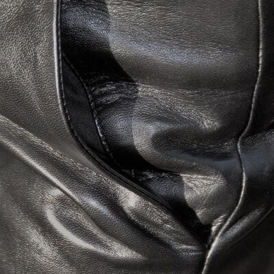Leather jogging pants GENUINE LEATHER in black model Wellness
