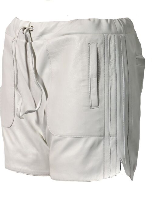 Leder-Shorts als Sporthose aus ECHT-Leder in weiß