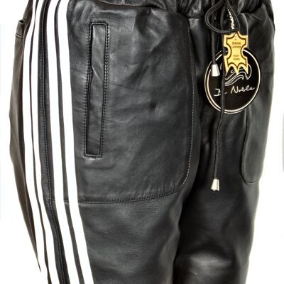 Pantaloncini in pelle Pantaloni sportivi realizzati in VERA pelle di colore nero