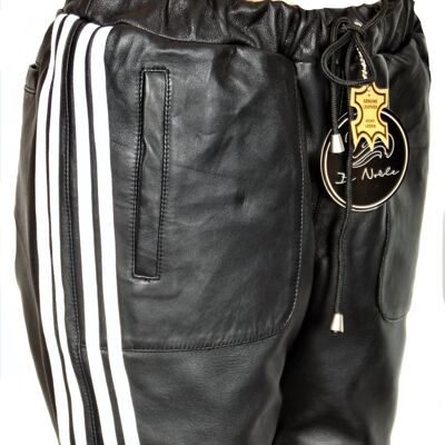 Leather shorts Sports trousers made from GENUINE leather in black
